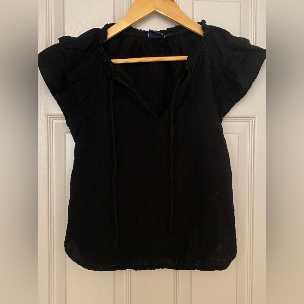 Black Ruffled Blouse